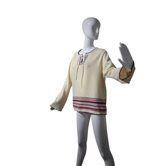 Vintage Westbound ll Japan Made Women's size 1X Split Neck Knit Hippie Sweater - Picture 5 of 12